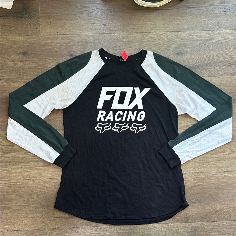 Fox green Raglan Long Sleeve Top ! Large